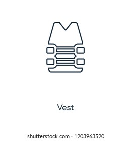 Vest concept line icon. Linear Vest concept outline symbol design. This simple element illustration can be used for web and mobile UI/UX.