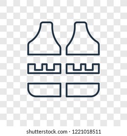 Vest concept vector linear icon isolated on transparent background, Vest concept transparency concept in outline style