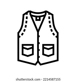 vest denim line icon vector. vest denim sign. isolated contour symbol black illustration