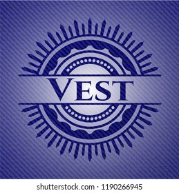 Vest emblem with jean texture