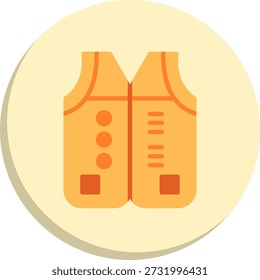 Vest Flat Circle Style Icon