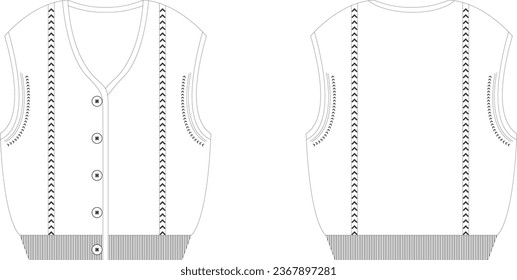 Vest Flat Drawing illustration Fashion Design