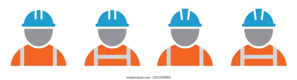 Vest and helmet construction safety icon, vector illustration