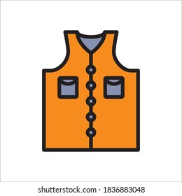Vest Icon Color Design Vector Template Illustration On White Background