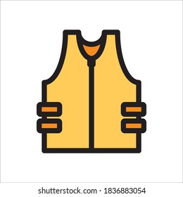 Vest Icon Color Design Vector Template Illustration On White Background