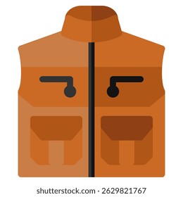 Vest icon in Color Fill. Flat style. Isolated on white background