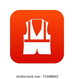Vest icon digital red for any design isolated on white vector illustration