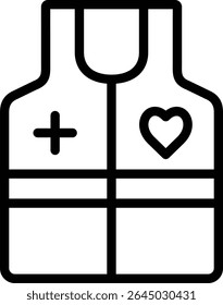 vest icon illustration design with outline, this is not made from any AI generation