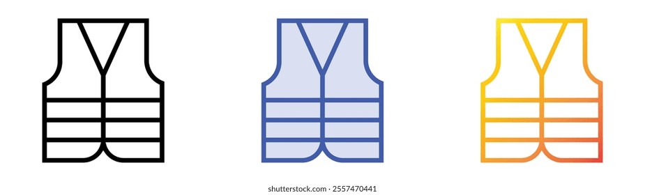 vest icon. Linear, Blue Fill and Gradient Style Design Isolated On White Background