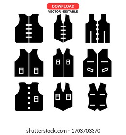vest icon or logo isolated sign symbol vector illustration - Collection of high quality black style vector icons
