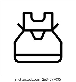 vest icon modern art illustration design black and white silhouette with bold outline 