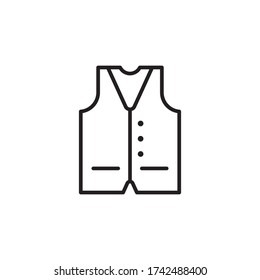 vest icon outline design vector. isolated on white background