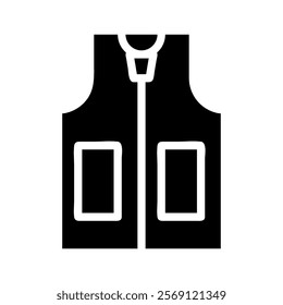 Vest icon with pockets. Concept of safety, protection, and workwear.