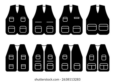Vest icon set. Vest vector icon in line design for web design, logo and mobile app. Symbol of Vest on white background.