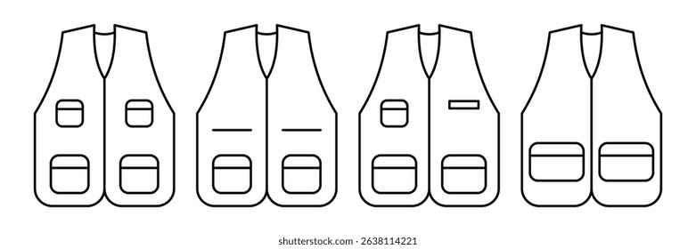 Vest icon set. Vest vector icon in line design for web design, logo and mobile app. Symbol of Vest.