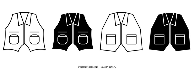 Vest Icon set. Vest Vector Icon in line style design. Vest Symbol. Vector illustration.