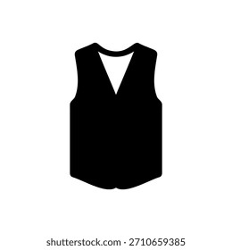 ícone de colete simples silhueta vetor plano projeto de ilustração.