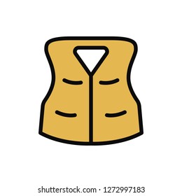 Vest Icon Vector Illustration in Filled Style for Any Purpose