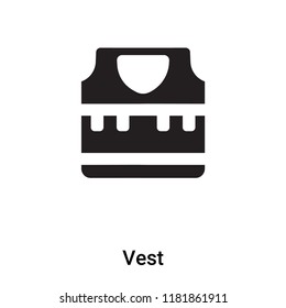 Vest icon vector isolated on white background, logo concept of Vest sign on transparent background, filled black symbol