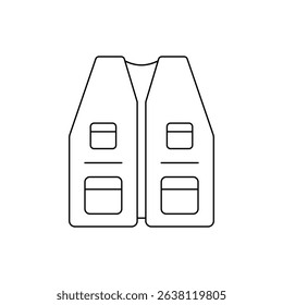 Vest icon. Vest vector icon in line design for web design, logo and mobile app. Symbol of Vest on white background. Vector illustration.