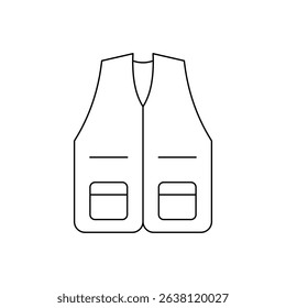 Vest icon. Vest vector icon in line design for web design, logo and mobile app. Symbol of Vest on white background.