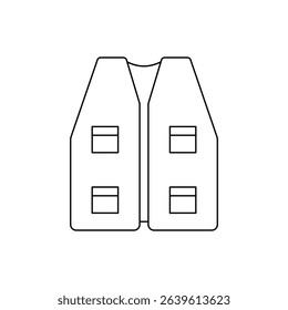 Vest icon. Vest vector icon in line design for web design, logo and mobile app. Symbol of Vest on white background. Vector illustration.