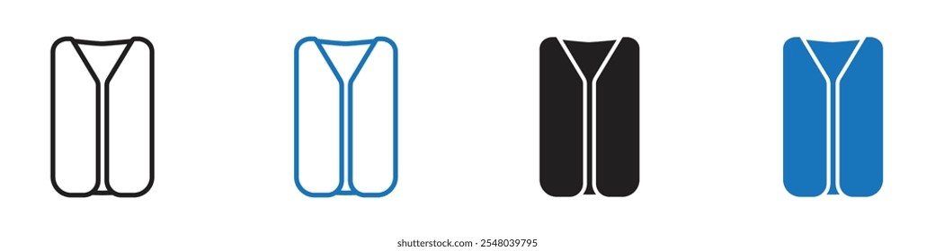 Ícone de colete Conjunto de vetores contorno
