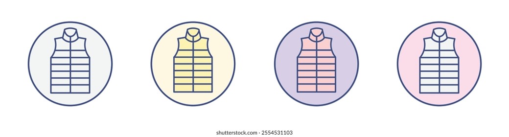 Vest jacket icon Thin line flat illustration