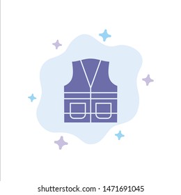 Vest, Jacket, Labour, Construction, Repair Blue Icon on Abstract Cloud Background