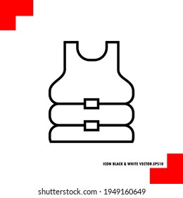 vest or life vest icon. illustration of soft cloth for water-related safety properties of the body. Perfect pixel line icon and editable