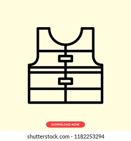 Vest modern vector style. Vest icon for web and app. Vest icon concept. Fishing vest outdoor icon.