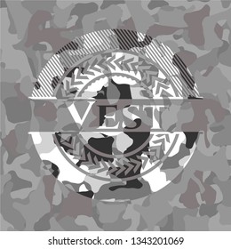 Vest on grey camo pattern