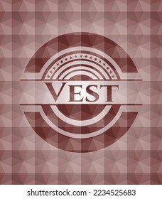 Vest red geometric pattern emblem. Seamless. 