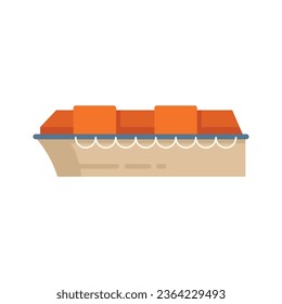 Vest rescue boat icon flat vector. Sea life. Search safety isolated