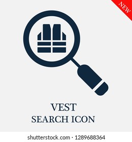 Vest search icon. Editable Vest search icon for web or mobile.