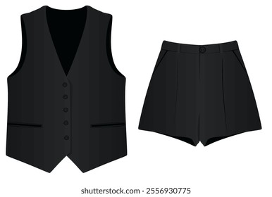 Vest and shorts. vector illustration