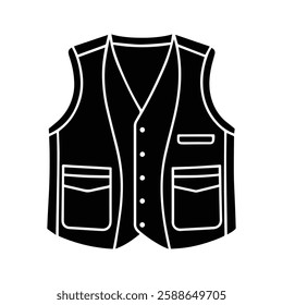 Vest silhouette icon vector on white background