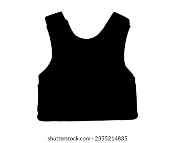 Vest silhouette vector art white background