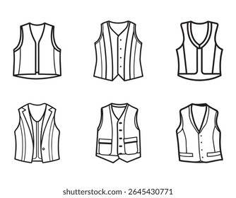 vest sketch icon line art vector illustration