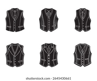 vest sketch icon silhouette vector illustration