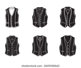vest sketch icon silhouette vector illustration