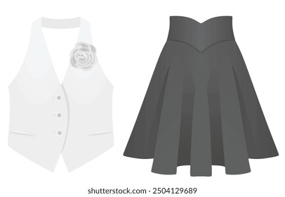 Vest and skirt. vector illustration