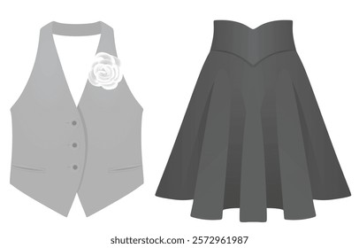 Vest and skirt. vector illustration