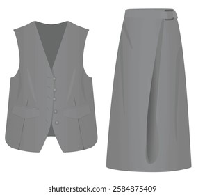 Vest and skirt. vector illustration