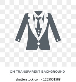 Vest suit icon. Trendy flat vector Vest suit icon on transparent background from Luxury collection. 