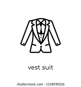 Vest suit icon. Trendy modern flat linear vector Vest suit icon on white background from thin line Luxury collection, editable outline stroke vector illustration
