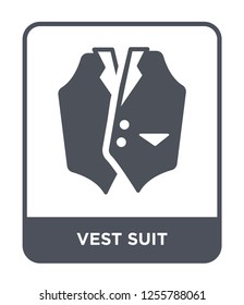 vest suit icon vector on white background, vest suit trendy filled icons from Luxury collection, vest suit simple element illustration