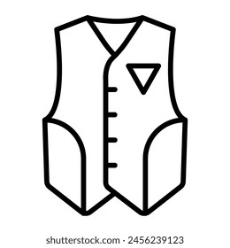 Vest Suit Vector Line Icon Design