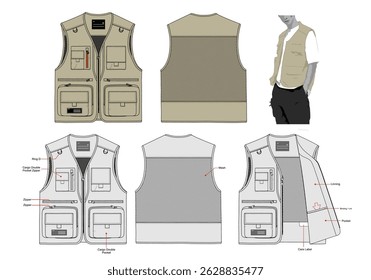 VEST TACTICAL MULTI POCKETS CARGO