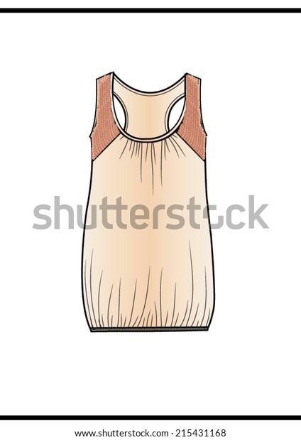 Vest Top Cad Design Vector Stock Vector (Royalty Free) 215431168